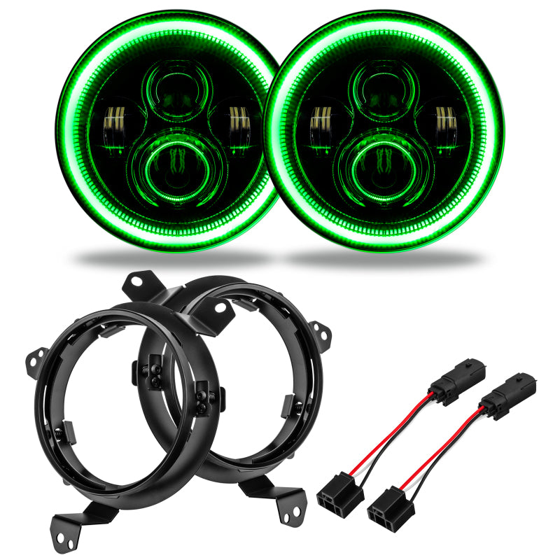 ORACLE Lighting Oracle Jeep Wrangler JL/Gladiator JT 7in. High Powered LED Headlights (Pair) - Green
