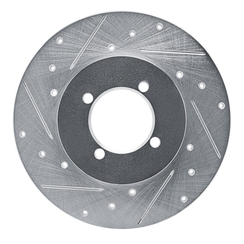 R1 Concepts R1 77-80 Nissan 810 Front Left Drilled & Slotted Silver Brake Rotor