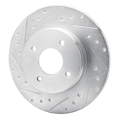 R1 Concepts R1 84-85 Nissan 300ZX Rear Left Drilled & Slotted Silver Brake Rotor
