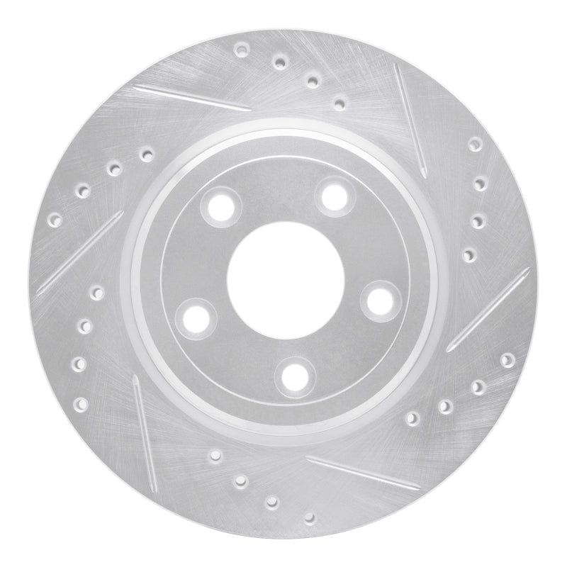 R1 Concepts R1 00-06 Ford Thunderbird Rear Right Drilled & Slotted Silver Brake Rotor