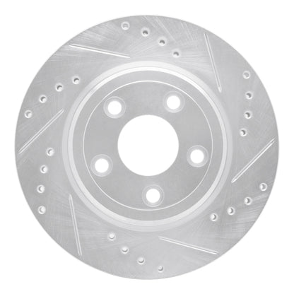 R1 Concepts R1 00-06 Ford Thunderbird Rear Right Drilled & Slotted Silver Brake Rotor