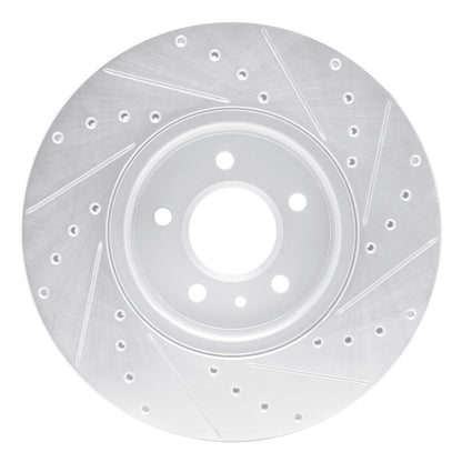 R1 Concepts R1 13-25 Cadillac ATS Front Left Drilled & Slotted Silver Brake Rotor