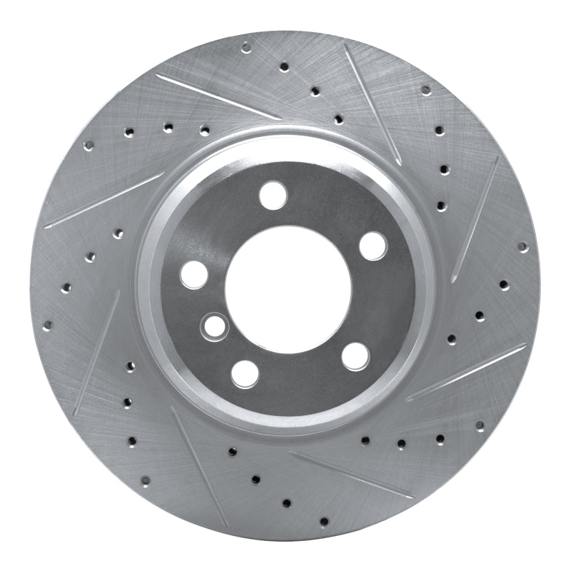R1 Concepts R1 02-08 BMW 750LI Front Right Drilled & Slotted Silver Brake Rotor