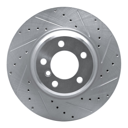R1 Concepts R1 02-08 BMW 750LI Front Right Drilled & Slotted Silver Brake Rotor