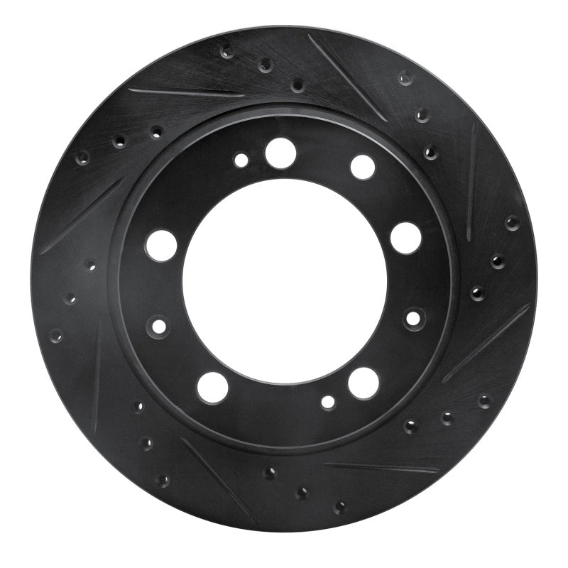 R1 Concepts R1 87-89 Porsche 944 Except Turbo Rear Right Drilled & Slotted Black Brake Rotor