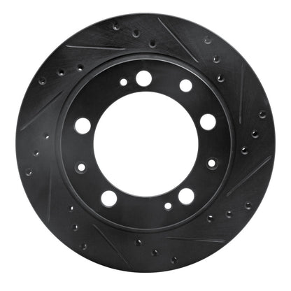 R1 Concepts R1 87-89 Porsche 944 Except Turbo Rear Right Drilled & Slotted Black Brake Rotor