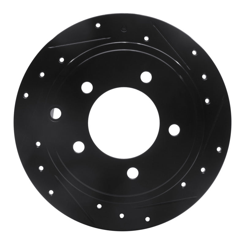 R1 Concepts R1 07-17 Chrysler 200 Rear Right Drilled & Slotted Black Brake Rotor