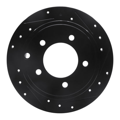 R1 Concepts R1 07-17 Chrysler 200 Rear Right Drilled & Slotted Black Brake Rotor
