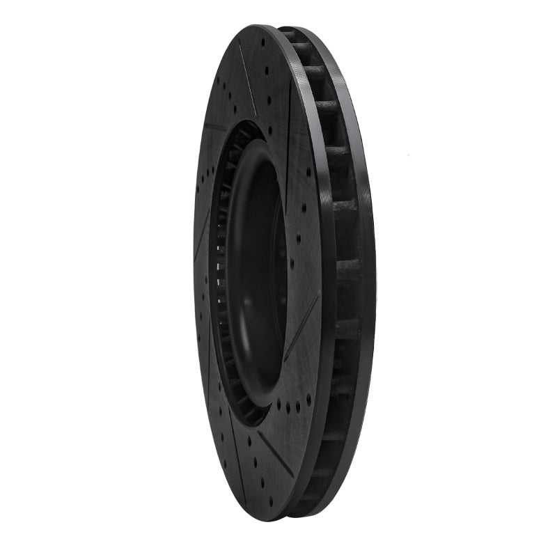 R1 Concepts R1 17-25 Acura Integra Front Left Drilled & Slotted Black Brake Rotor
