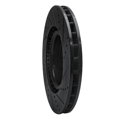 R1 Concepts R1 17-25 Acura Integra Front Left Drilled & Slotted Black Brake Rotor