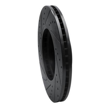 R1 Concepts R1 09-10 Kia BORREGO Front Right Drilled & Slotted Black Brake Rotor