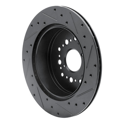 R1 Concepts R1 92-00 Lexus LS400 Rear Left Drilled & Slotted Black Brake Rotor