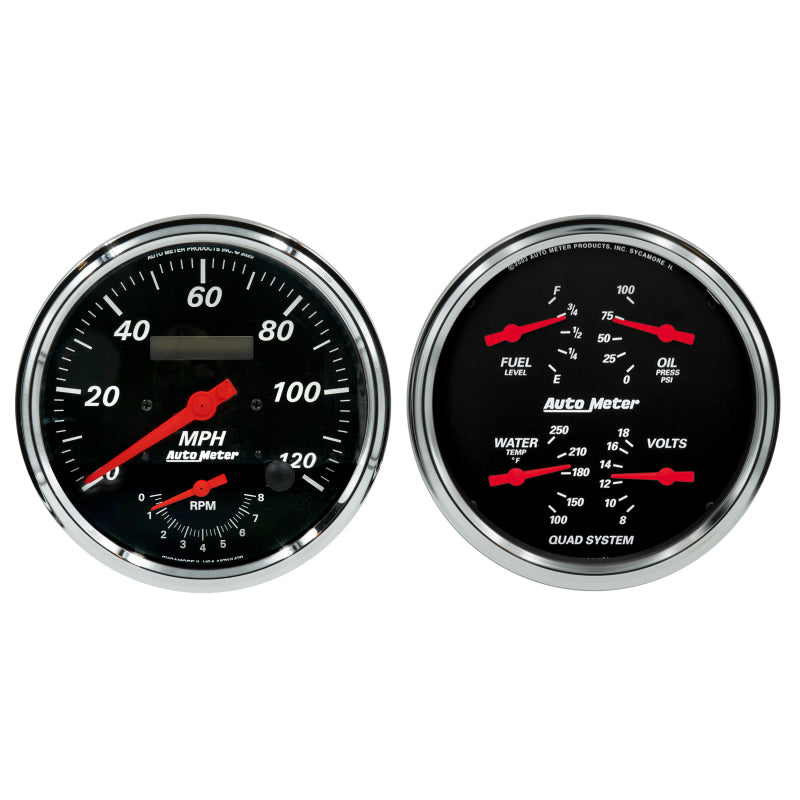Autometer Designer Black Quad & Tach/Speedo 5in. - 2 Pc.