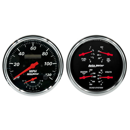 Autometer Designer Black Quad & Tach/Speedo 5in. - 2 Pc.