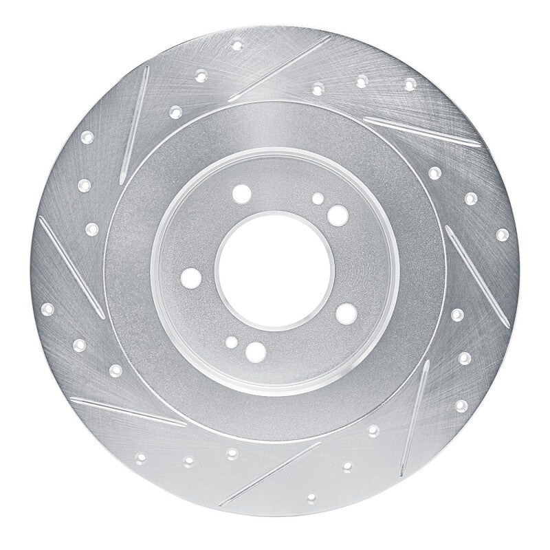 R1 Concepts R1 21-25 Hyundai SONATA Rear Right Drilled & Slotted Silver Brake Rotor