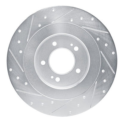 R1 Concepts R1 21-25 Hyundai SONATA Rear Right Drilled & Slotted Silver Brake Rotor