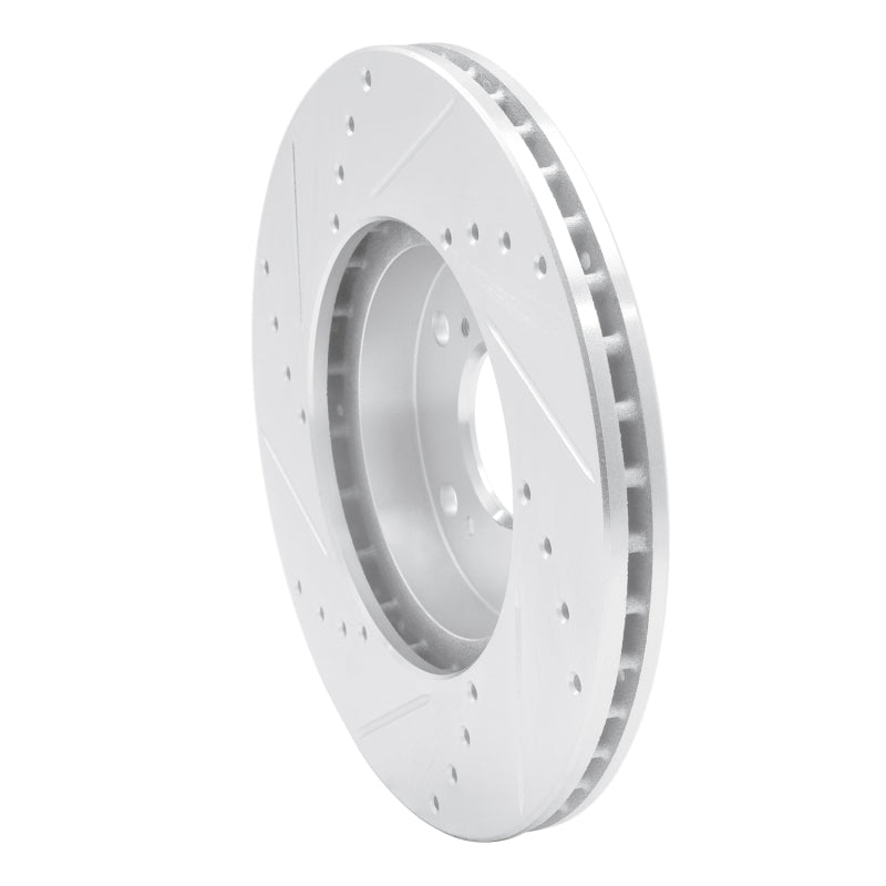 R1 Concepts R1 98-22 Acura CSX Front Right Drilled & Slotted Silver Brake Rotor