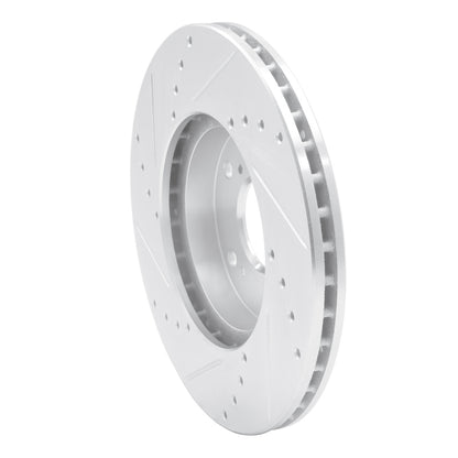 R1 Concepts R1 98-22 Acura CSX Front Right Drilled & Slotted Silver Brake Rotor