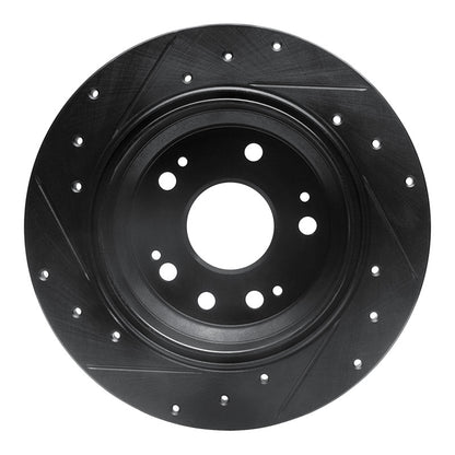 R1 Concepts R1 02-04 Acura RL Rear Right Drilled & Slotted Black Brake Rotor