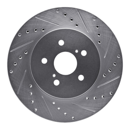 R1 Concepts R1 04-09 Lexus RX330 Front Right Drilled & Slotted Silver Brake Rotor