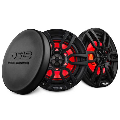 DS18 NXL Series Coaxial Marine Speakers w/ RGB Lights 6.5in 2-Way 100 Watts RMS 4 ohm Black