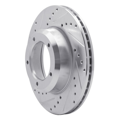 R1 Concepts R1 90-16 Land Rover Defender 90 Front Left Drilled & Slotted Silver Brake Rotor