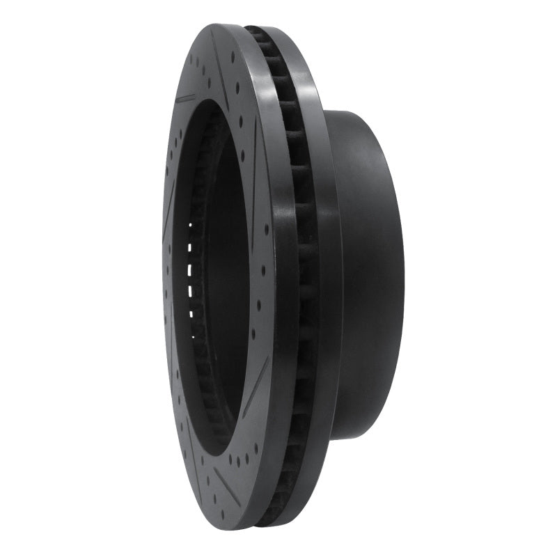 R1 Concepts R1 11-25 Chevrolet Suburban 3500 HD Front Left Drilled & Slotted Black Brake Rotor