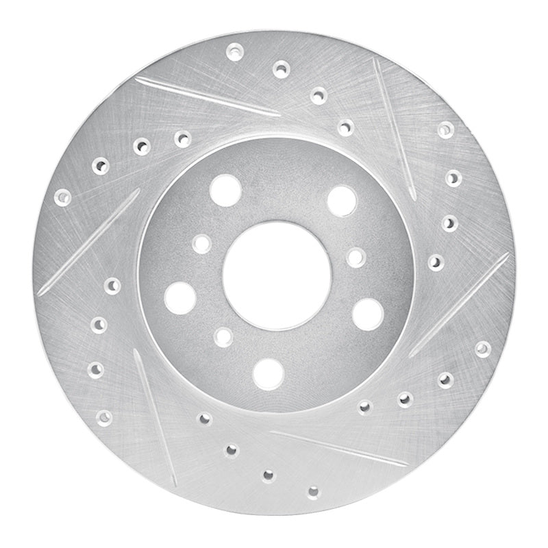R1 Concepts R1 87-91 Toyota Camry Front Right Drilled & Slotted Silver Brake Rotor