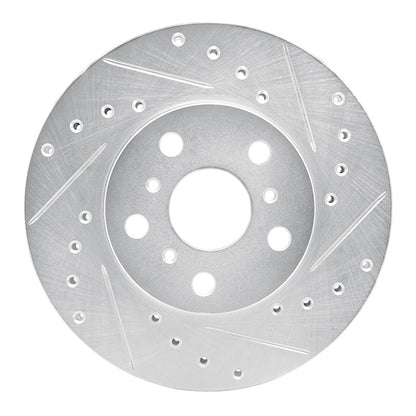 R1 Concepts R1 87-91 Toyota Camry Front Right Drilled & Slotted Silver Brake Rotor