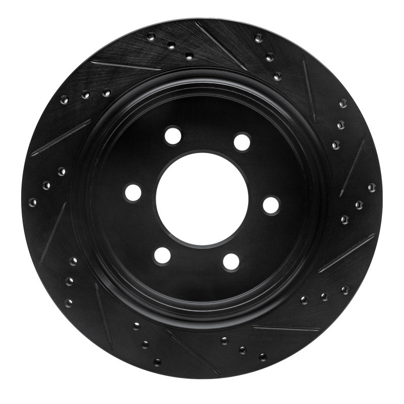 R1 Concepts R1 15-17 Ford F-150 4WD Rear Left Drilled & Slotted Black Brake Rotor