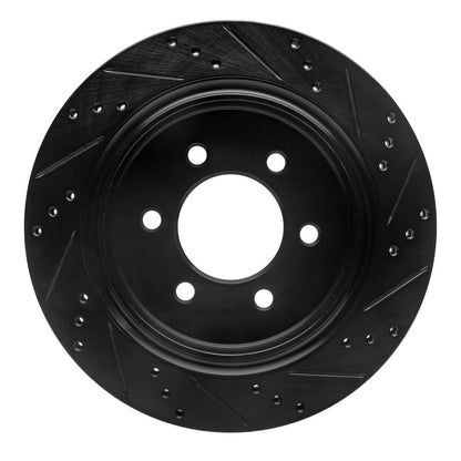 R1 Concepts R1 15-17 Ford F-150 4WD Rear Left Drilled & Slotted Black Brake Rotor