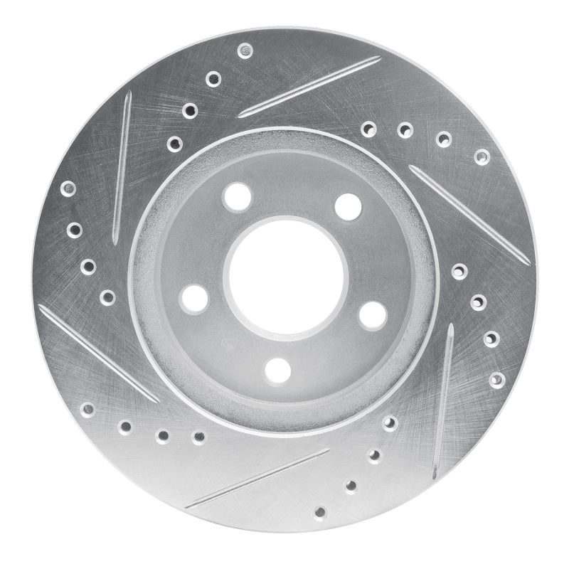 R1 Concepts R1 86-90 Chrysler Town & Country Front Right Drilled & Slotted Silver Brake Rotor