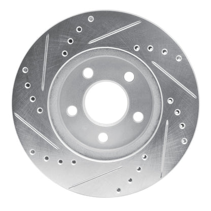 R1 Concepts R1 86-90 Chrysler Town & Country Front Right Drilled & Slotted Silver Brake Rotor