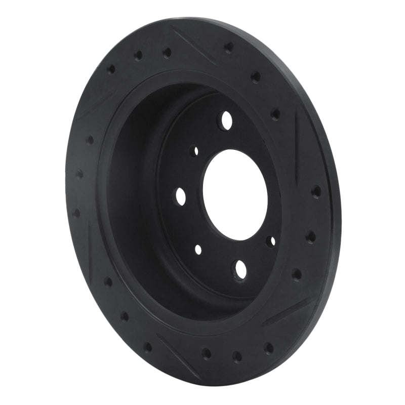 R1 Concepts R1 98-00 Chrysler LHS Front Left Drilled & Slotted Black Brake Rotor