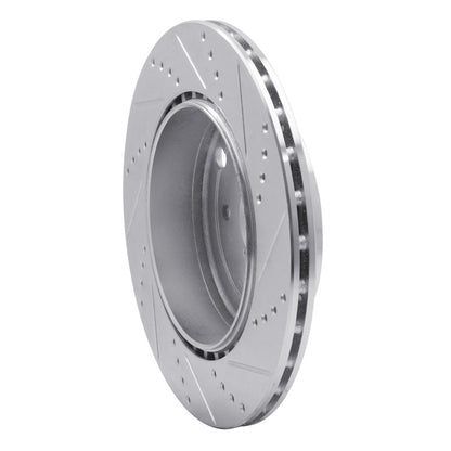R1 Concepts R1 18-25 Subaru WRX STI Rear Left Drilled & Slotted Silver Brake Rotor