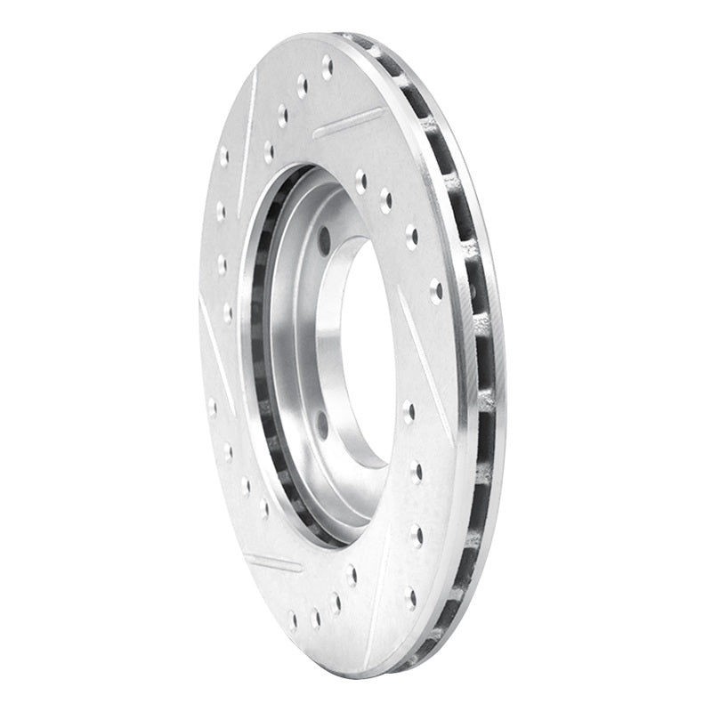 R1 Concepts R1 91-92 Dodge COLT Front Right Drilled & Slotted Silver Brake Rotor