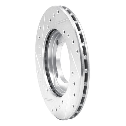 R1 Concepts R1 91-92 Dodge COLT Front Right Drilled & Slotted Silver Brake Rotor