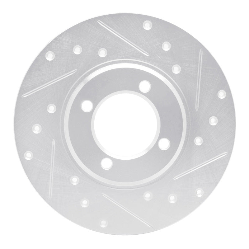 R1 Concepts R1 70-79 Toyota Celica Front Right Drilled & Slotted Silver Brake Rotor