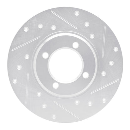 R1 Concepts R1 70-79 Toyota Celica Front Right Drilled & Slotted Silver Brake Rotor