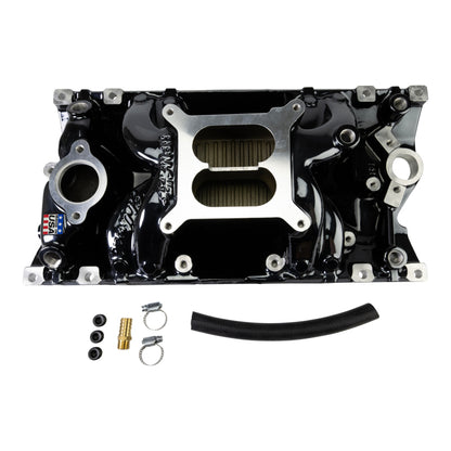 Edelbrock RPM Air-Gap Manifold for Small-Block Chevy Vortec - Black Plasma Finish