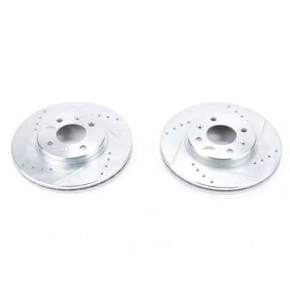PowerStop Power Stop 12-17 Hyundai Accent Front Evolution Drilled & Slotted Rotors - Pair