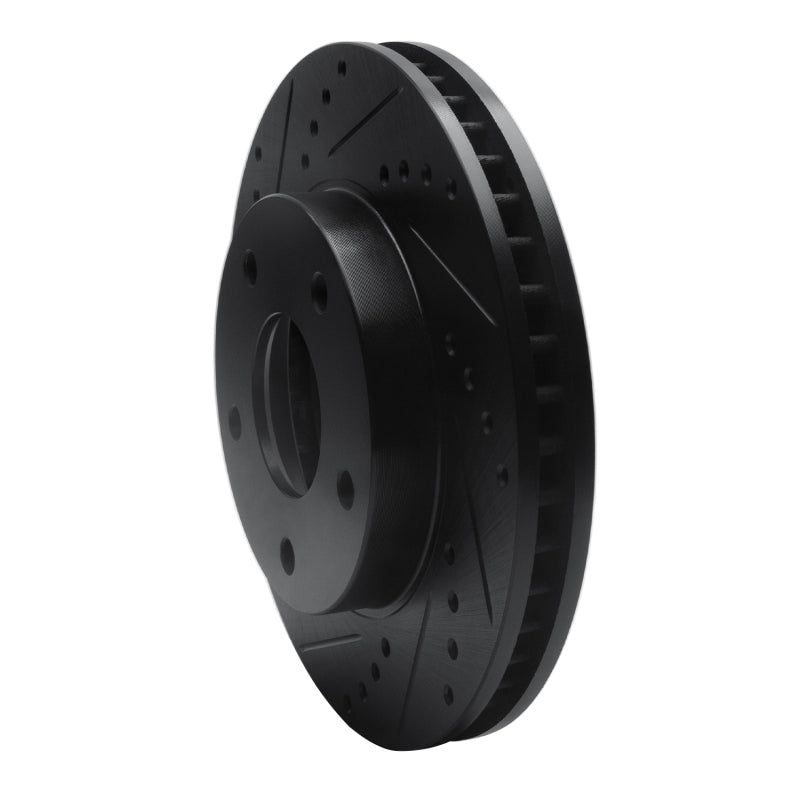 R1 Concepts R1 97-05 Chevrolet Blazer Front Left Drilled & Slotted Black Brake Rotor