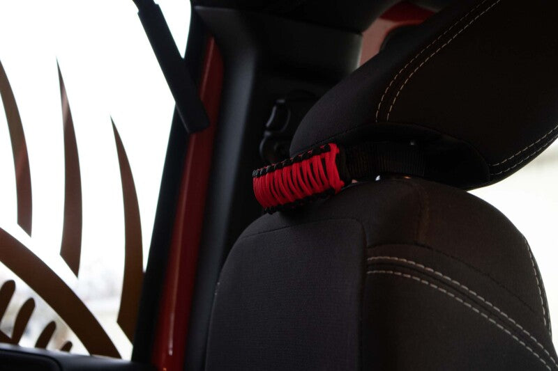 Fishbone Offroad Head Rest Paracord Grab Handles Red