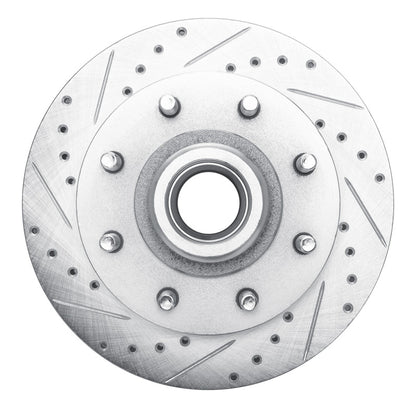 R1 Concepts R1 1988-1996 Chevrolet C2500 Front Left Drilled & Slotted Silver Brake Rotor