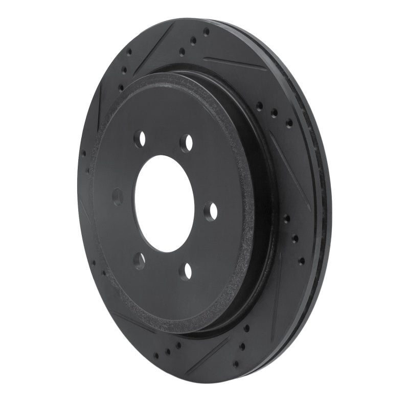 R1 Concepts R1 02-06 Ford Expedition Rear Left Drilled & Slotted Black Brake Rotor
