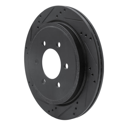 R1 Concepts R1 02-06 Ford Expedition Rear Left Drilled & Slotted Black Brake Rotor