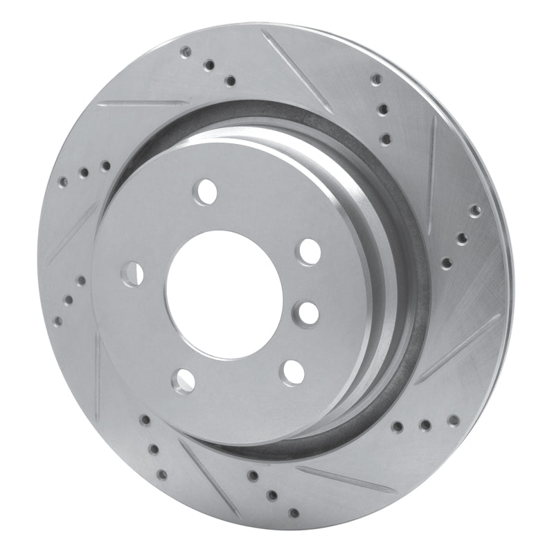 R1 Concepts R1 95-02 BMW M3 Left Rear Drilled & Slotted Silver Brake Rotor