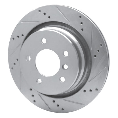 R1 Concepts R1 95-02 BMW M3 Left Rear Drilled & Slotted Silver Brake Rotor