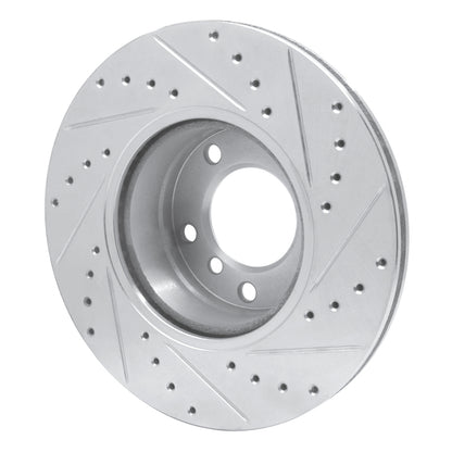 R1 Concepts R1 89-95 BMW 525IT Front Left Drilled & Slotted Silver Brake Rotor