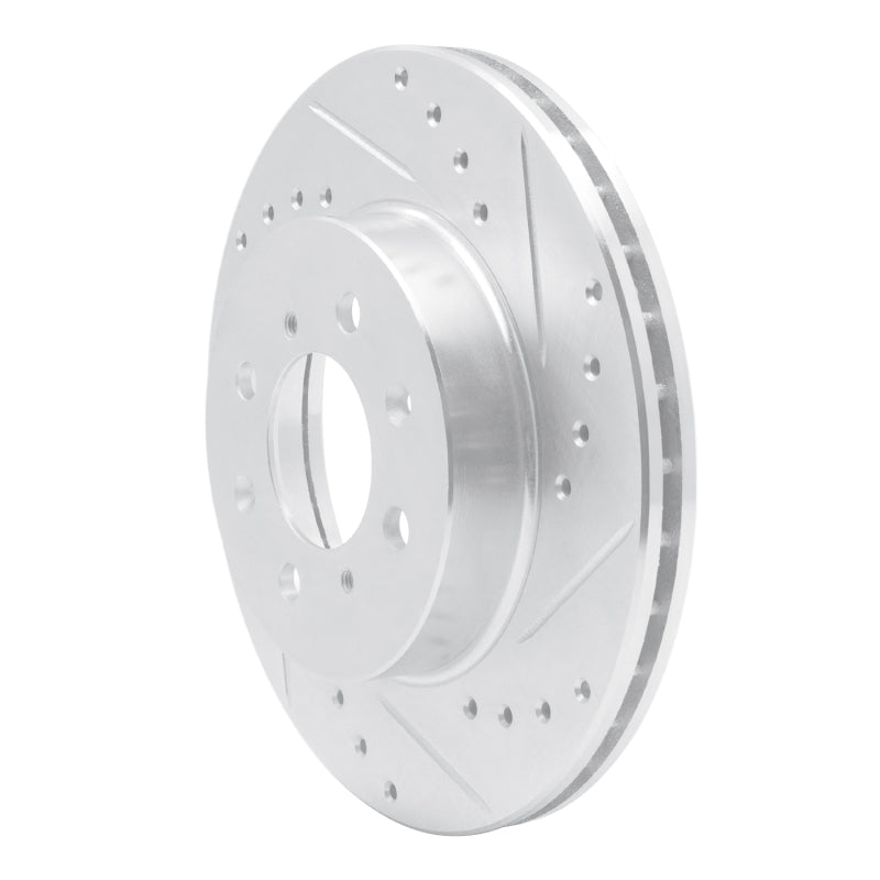 R1 Concepts R1 88-91 Honda Accord Coupe Front Right Drilled & Slotted Silver Brake Rotor